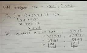 the sum of two consecutive odd integers