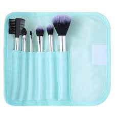 makeup brush set pale turquoise