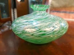vintage murano glass green and white