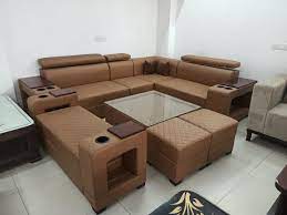 modular wooden 9 seater sofa set for