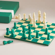 Green White Chess Game Set Coffee Table