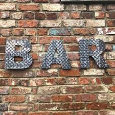 Bar Metal Letters Sign Rustic Metal