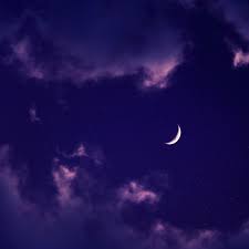 crescent moon wallpaper 4k purple sky