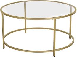 Gold Glass Table With Golden Iron Frame