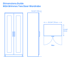 Ikea pax 2 door white wardrobe furniture shelves drawers on. Ikea Brimnes Two Door Wardrobe Dimensions Drawings Dimensions Com