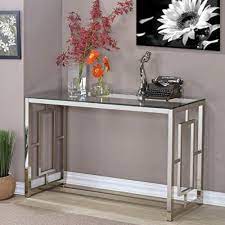 modern silver console table