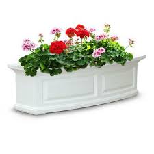 window box planter 3 ft white plastic