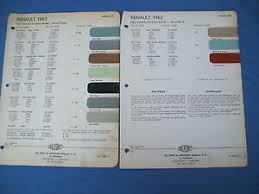 Details About 1962 European Paint Card Du Pont Renault Paint Chip Color Chart