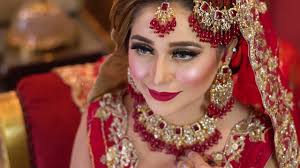 red dress kashee bridal makeup