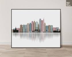 Distressed Philadelphia Pa Cityscape Poster