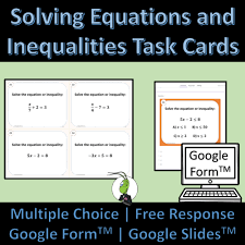 Inequalities Algebra 1 Task Cards