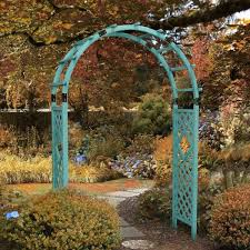 Garden Wood Arch Arbor Aqua