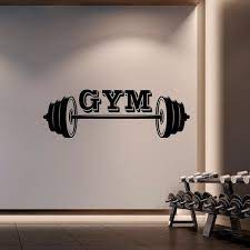 Gym With Barbell Wall Art Decal Fitness