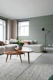 green and grey living rooms
