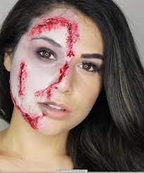 glam half zombie halloween makeup