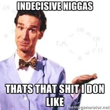 indecisive niggas thats that shit i don like - Bill Nye | Meme ... via Relatably.com