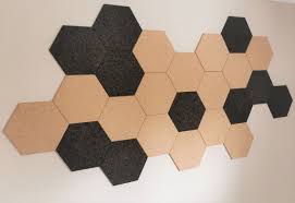 Hexagon Self Adhesive Cork Notice Board