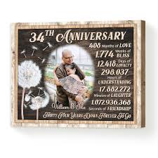 personalized 34th anniversary gift for