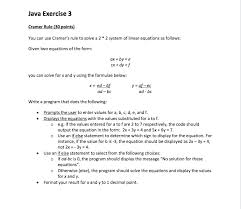 Solved Java Exercise 3 Cramer Rule 30