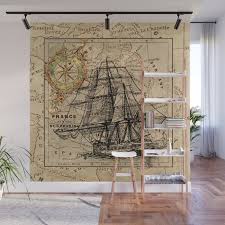 Vintage Nautical Map Wall Mural By
