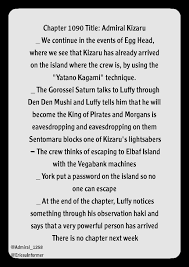 ONE PIECE Chapter 1090 — Brief Spoilers (Confirmed by redon) :  r/OnePieceSpoilers