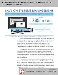Systems Management Savings With Dell Openmanage On 13g Dell