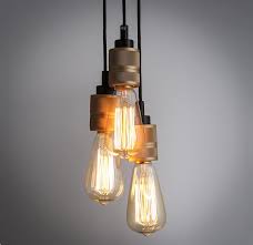 Hooked Industrial Brass Single Bare Edison Bulb Pendant Light Tudo And Co