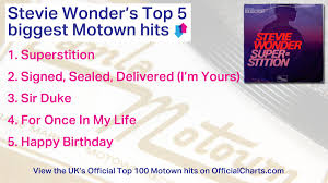 Official Steviewonder Superstition Biggest Motown Single