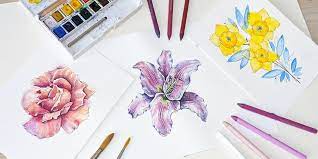 how to create watercolor flowers free
