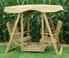 Amish Pine Double Lawn Swing Glider