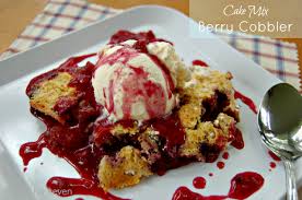 cake mix berry cobbler table for seven