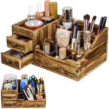 wooden desk cosmetic storage makeup