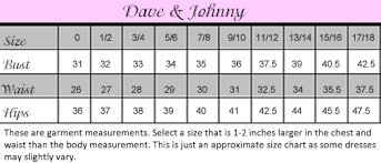 Perspicuous Dave And Johnny Size Chart 2019