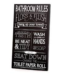 Twelve Timbers Black White Bathroom Rules Wall Art