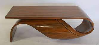 Fine Walnut Bent Wood Coffee Table