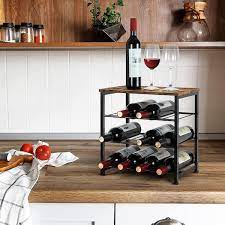 Freestanding Countertop Black Wine Rack
