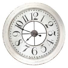 White Distressed Wall Clock Temple