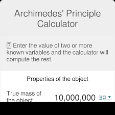 Archimedes Principle Calculator