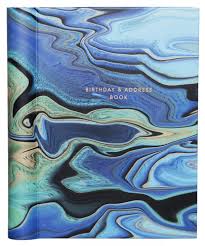 Whsmith Blue Marbled A5 Birthday And Address Book
