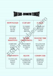 Taboo game is a word guessing, and party game. Taboo Cards No 5 Information Technology Esl Worksheet By Ildibildi