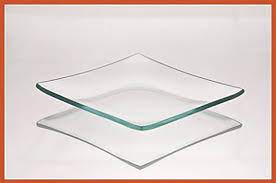 4 Inch Square Bent Clear Glass Plate 1