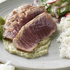 grilled tuna steak with marinade