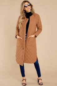 Bonded melton wrap front jacket with tie belt and fold over collar. Bb Dakota Camel Quilted Coat Outerwear Red Dress