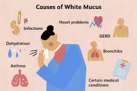 coughing up white mucus causes and