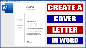 how to create a cover letter in word