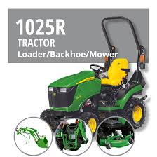 1025r loader backhoe mower package