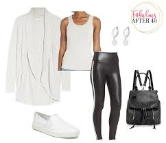 Top 27 best tops to wear with leggings this fall: How To Wear Leather Leggings At 40 50 And Beyond