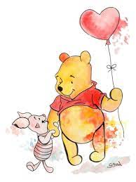 Watercolor Print Winnie The Pooh With