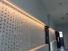 narrow wall strip lighting in wall
