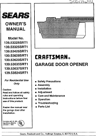 user manual garage door opener